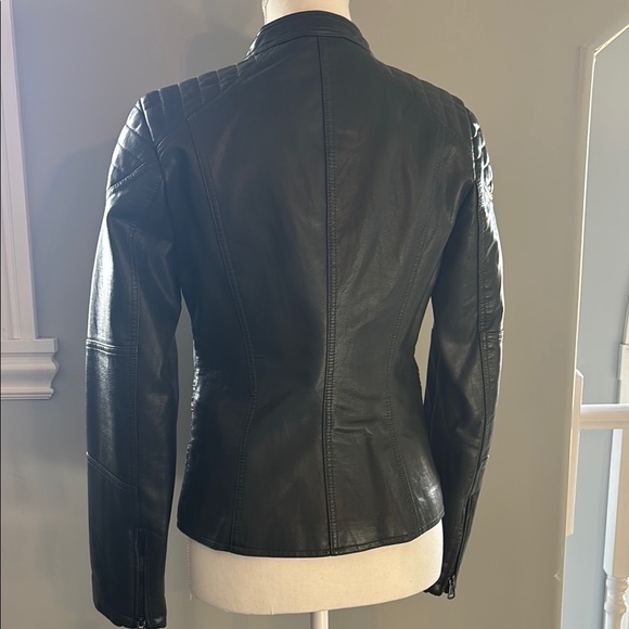 Women's Army Green Vegan Leather Jacket Kenneth Cole XS - Picture 4 of 11